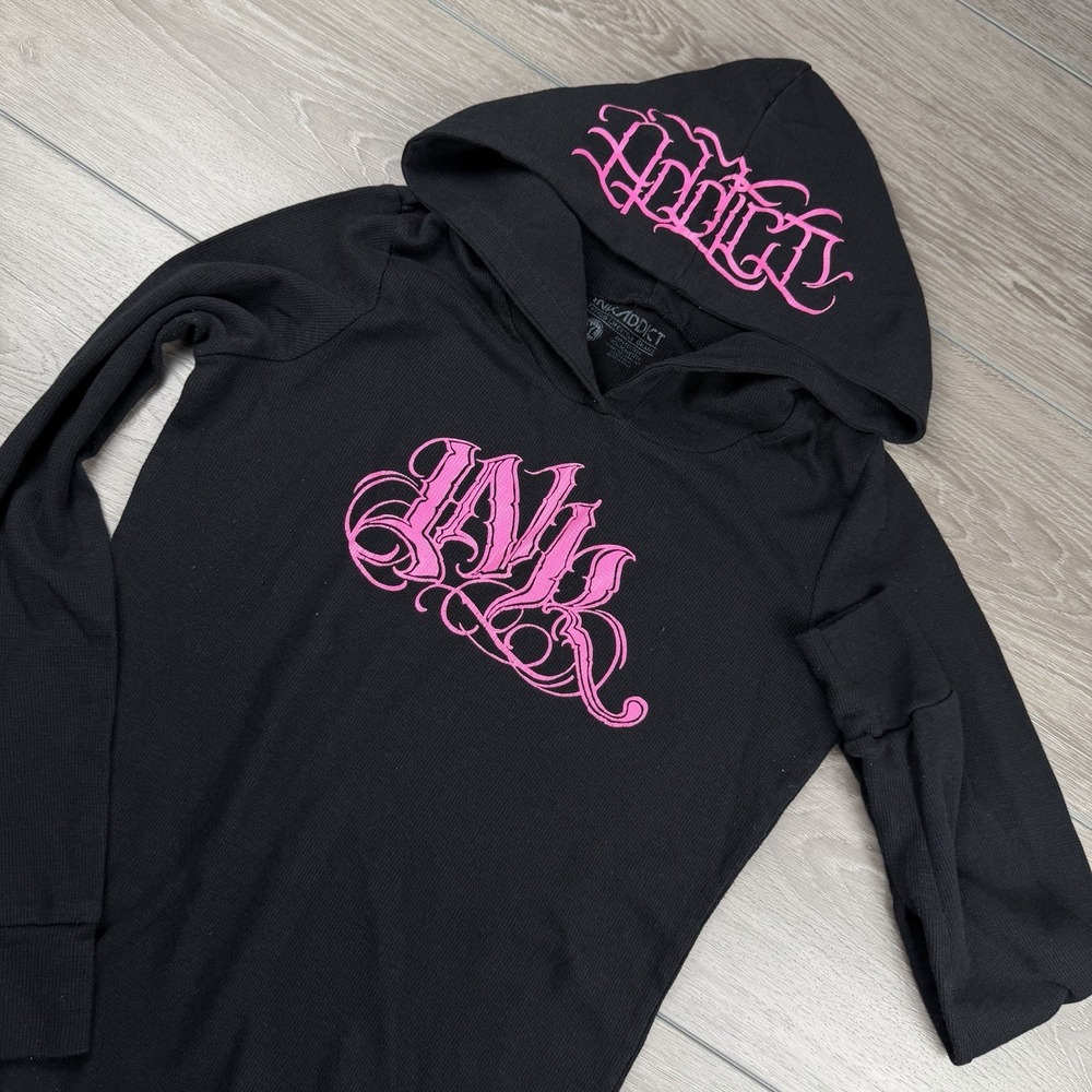 Ink Addict Women's Pullover Logo Hoodie Black Size XL